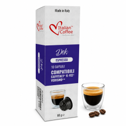 Italian Coffee Dek – kapsułki Caffitaly, 10 sztuk Kawa Bezkofeinowa