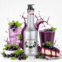 MONIN Blackcurrant Puree 1 L – czarna porzeczka do lemoniad i deserów