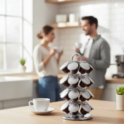 Lisa - Stojak na kapsułki Nespresso 40 szt. srebrny organizer