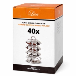 Lisa - Stojak na kapsułki Nespresso 40 szt. srebrny organizer