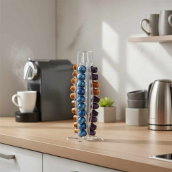 EVA Stojak na kapsułki Nespresso 40 szt. pionowy srebrny