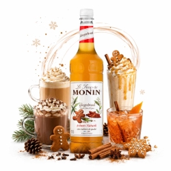 MONIN Gingerbread 1 L – korzenny syrop do kawy, latte i deserów